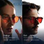 Orange lens for afternoons and evenings, red lens for the last hour or two before bed. Free shipping on 2+ pairs